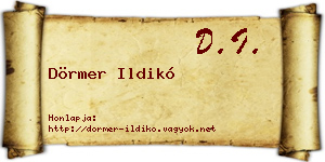 Dörmer Ildikó névjegykártya