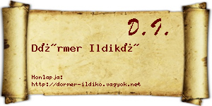 Dörmer Ildikó névjegykártya